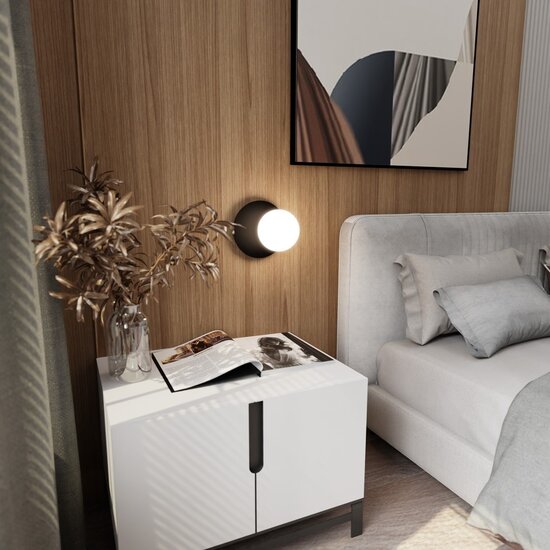 Emibig Emibig OSLO K1 BLACK/OPAL - Stylish wall lamp for any space