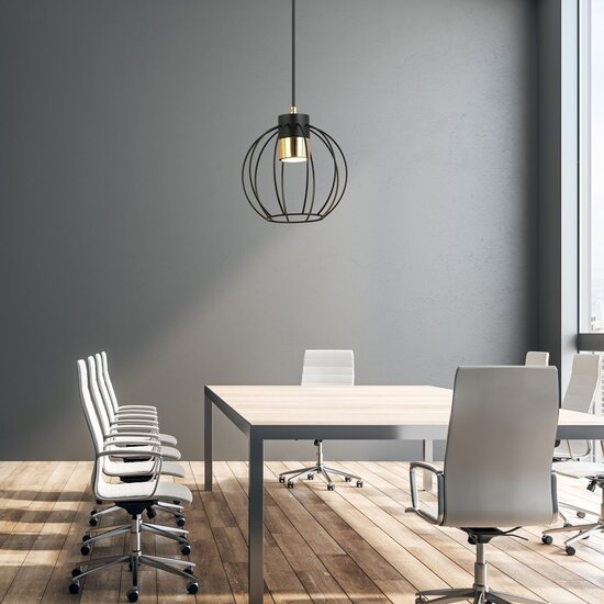 Emibig Emibig AJAX 1 Zwart/Goud - Stijlvolle industriële hanglamp