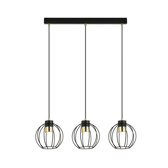 Emibig Emibig AJAX 3 Noir/Doré Suspension - Éclairage Industriel Élégant