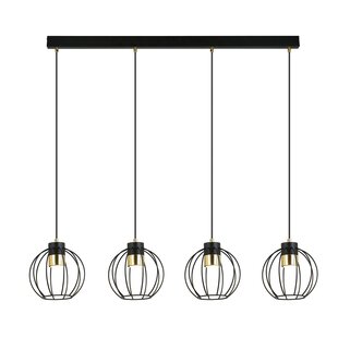 Emibig AJAX 4 Zwart/Goud Hanglamp