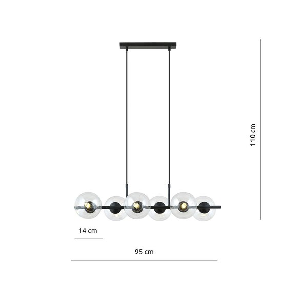 Emibig Emibig RORY 6 TRANSPARENT - Moderne Pendelleuchte für stilvolle Beleuchtung