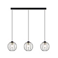 Emibig Emibig GINO 3 BLACK/GOLD - Stijlvolle industriële hanglamp