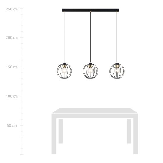 Emibig Emibig GINO 3 BLACK/GOLD - Lampe suspendue industrielle élégante