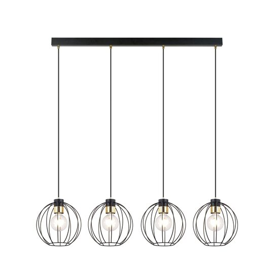Emibig Emibig GINO 4 BLACK/GOLD - Stylish industrial pendant lamp
