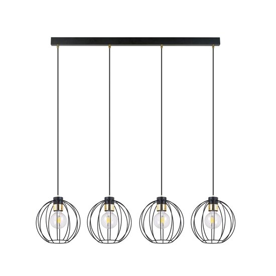 Emibig Emibig GINO 4 BLACK/GOLD - Stylish industrial pendant lamp
