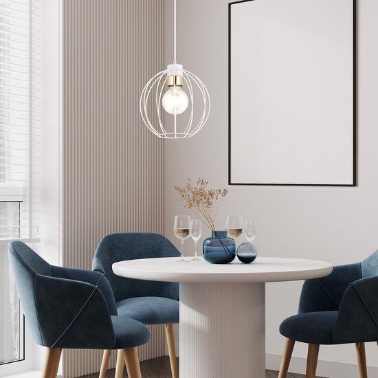 Emibig Emibig GINO 1 WHITE/GOLD Pendant Lamp - Stylish Industrial Lighting