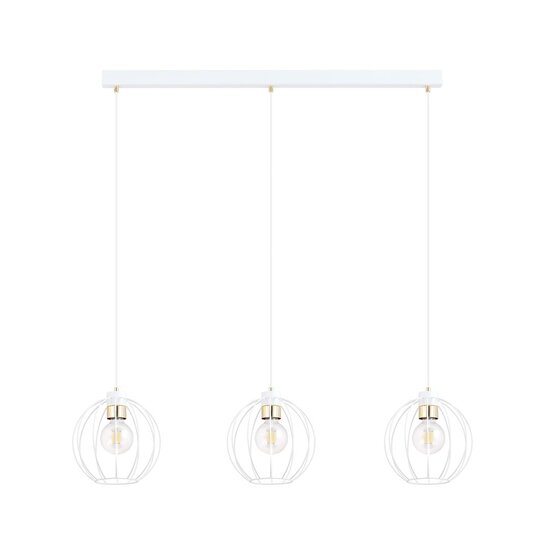 Emibig Emibig GINO 3 Lámpara Colgante Blanca/Dorada - Iluminación industrial elegante