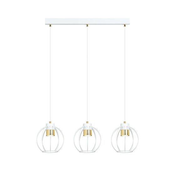 Emibig Emibig AJAX 3 Wit/Goud Hanglamp - Stijlvolle Industriële Verlichting