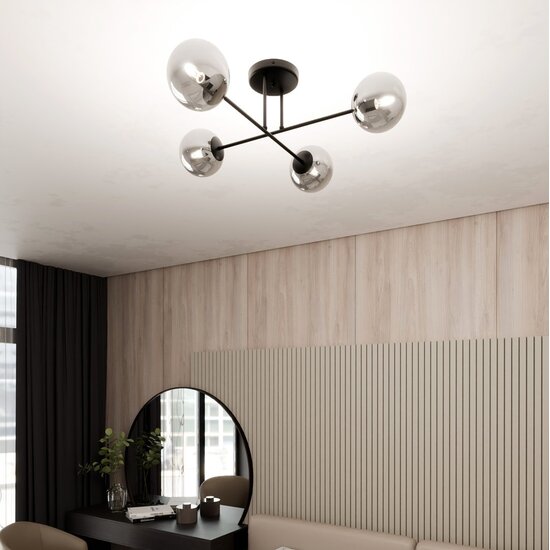 Emibig Emibig ROMA 4 BL GRAFIT - Moderne plafondlamp voor een stijlvolle uitstraling