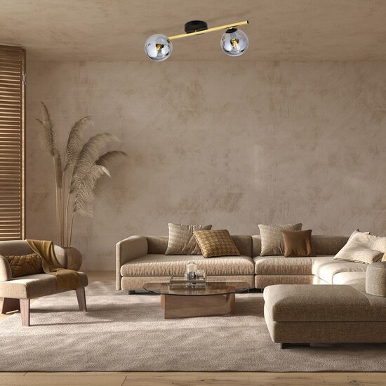 Emibig Emibig SPLENDI 2 BL GRAFIT - Modern ceiling lamp for a stylish look