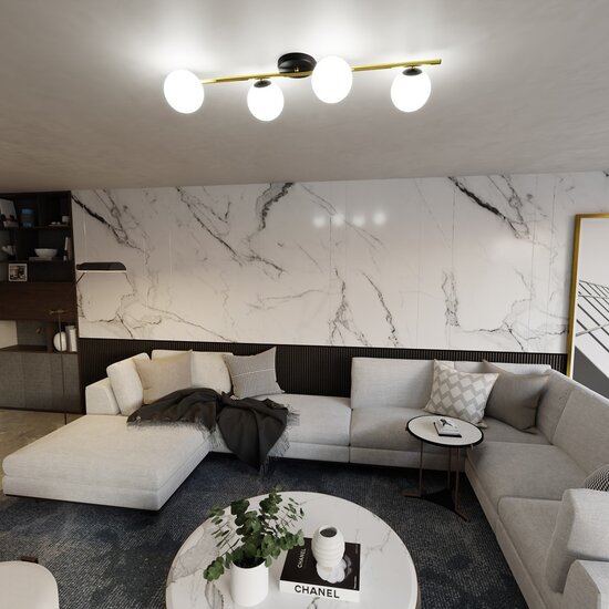 Emibig Emibig SPLENDI 4 BL OPAL - Lámpara de techo moderna para espacios elegantes