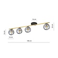 Emibig Emibig MONZA 4 BL GRAFIT - Modern ceiling lamp for a stylish look