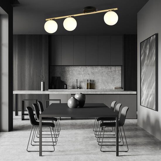 Emibig Emibig MONZA 3 BL OPAL - Moderne Deckenlampe für stilvolle Räume