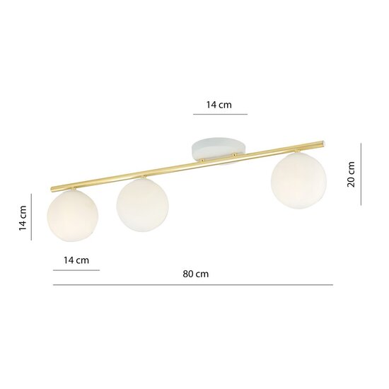 Emibig Emibig MONZA 3 WH OPAL - Moderne Deckenlampe für stilvolle Räume