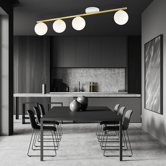 Emibig Emibig MONZA 4 WH OPAL - Lámpara de techo moderna para espacios elegantes