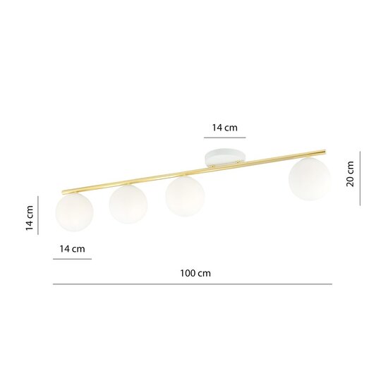 Emibig Emibig MONZA 4 WH OPAL - Plafonnier moderne avec design élégant