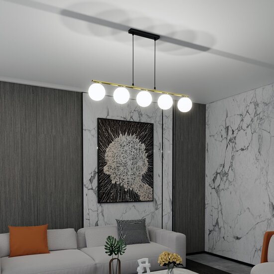 Emibig Emibig ALLORA 5 BL OPAL - Moderne hanglamp met stijlvol ontwerp