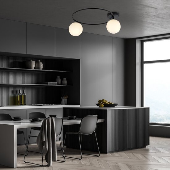 Emibig Emibig SOPRA 2 BL OPAL - Minimalistische plafondlamp voor elke ruimte