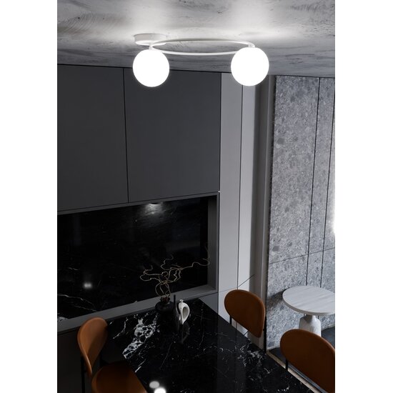 Emibig Emibig SOPRA 2 WH OPAL - Minimalistische plafondlamp voor elke ruimte