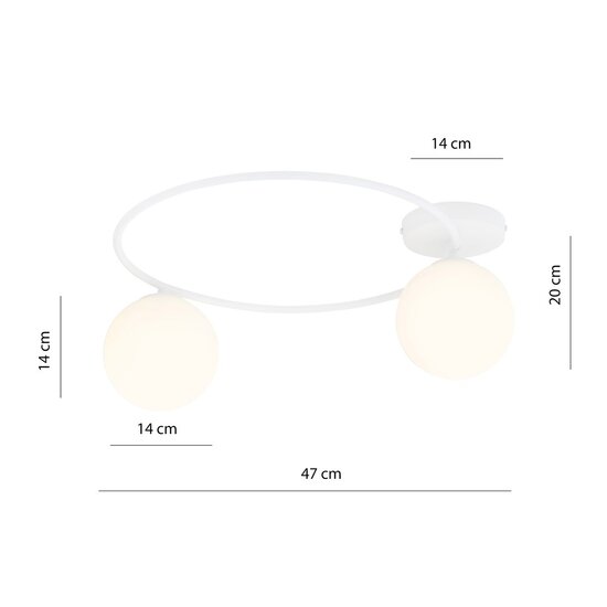 Emibig Emibig SOPRA 2 WH OPAL - Minimalistische plafondlamp voor elke ruimte