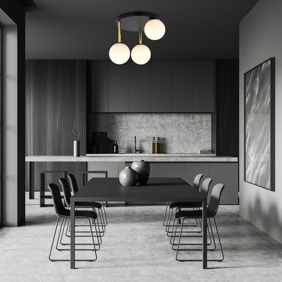 Emibig Emibig DOLCE 3 BL OPAL - Retro plafondlamp voor een stijlvolle sfeer