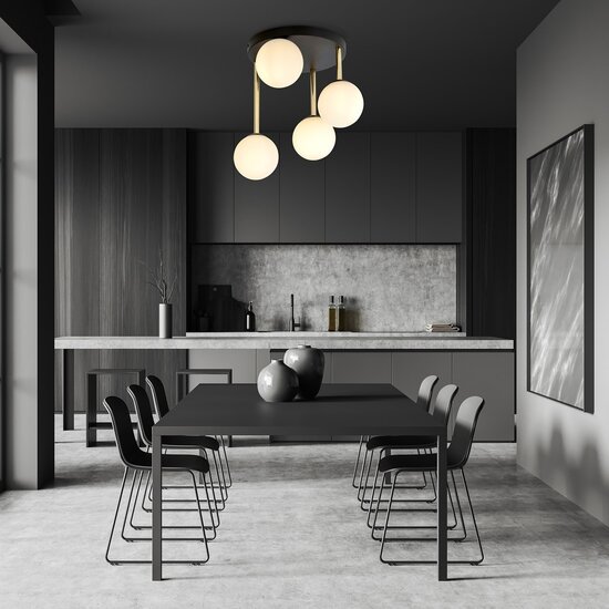 Emibig Emibig DOLCE 4 BL OPAL - Retro plafondlamp voor een stijlvolle uitstraling