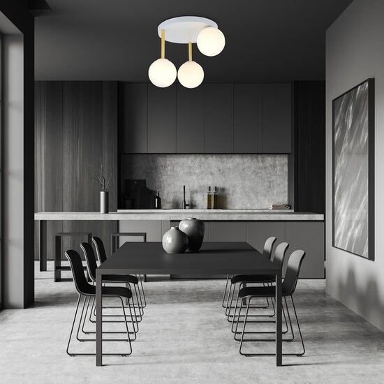 Emibig Emibig DOLCE 3 WH OPAL - Retro ceiling lamp for a stylish ambiance