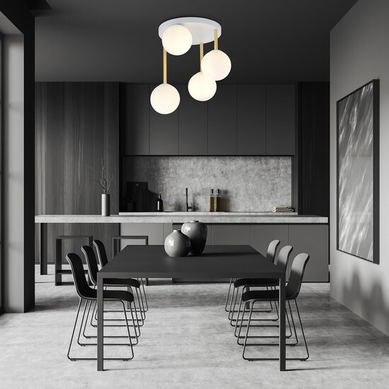 Emibig Emibig DOLCE 4 WH OPAL - Lampe de plafond rétro pour une ambiance élégante