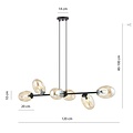Emibig Emibig PANDORA 6 BL MIODOWY - Lampe suspendue moderne avec abat-jour ambre