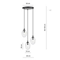 Emibig Emibig ASTRAL 3 BL PREMIUM TRANSPARENT - Lampe suspendue moderne pour chaque espace