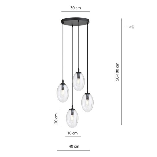 Emibig Emibig ASTRAL 4 BL PREMIUM TRANSPARENT - Moderne hanglamp voor een stijlvolle ambiance