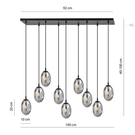 Emibig Emibig ASTRAL 9 BL GRAFIT - Lámpara colgante moderna para una iluminación elegante