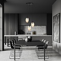 Emibig Emibig ASTRAL 3 BL PREMIUM MIODOWY - Modern pendant lamp with amber shade