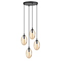 Emibig Emibig ASTRAL 4 BL PREMIUM MIODOWY - Moderne hanglamp met amberkleurige lampenkap