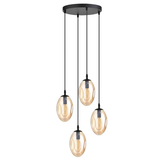 Emibig Emibig ASTRAL 4 BL PREMIUM MIODOWY - Modern pendant lamp with amber shade