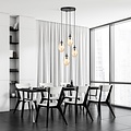 Emibig Emibig ASTRAL 4 BL PREMIUM MIODOWY - Modern pendant lamp with amber shade