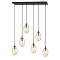 Emibig Emibig ASTRAL 6 BL MIODOWY - Moderne hanglamp met amberkleurige kap