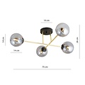 Emibig Emibig MAGNUM 4 BL GRAFIT - Glamour plafondlamp voor een stijlvolle ambiance