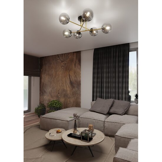 Emibig Emibig MAGNUM 6 BL GRAFIT - Lampe de Plafond Glamour pour une Atmosphère Luxueuse