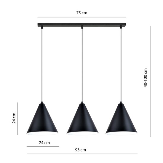 Emibig Emibig REBEL 3 Zwart/Wit Hanglamp - Modern design voor elke ruimte