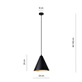 Emibig Emibig REBEL 1 Noir/Doré - Lampe suspendue moderne pour tous les espaces