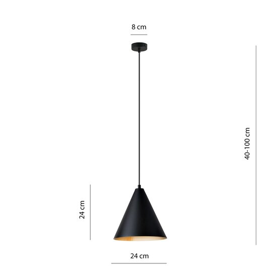Emibig Emibig REBEL 1 Zwart/Goud - Moderne hanglamp voor elke ruimte