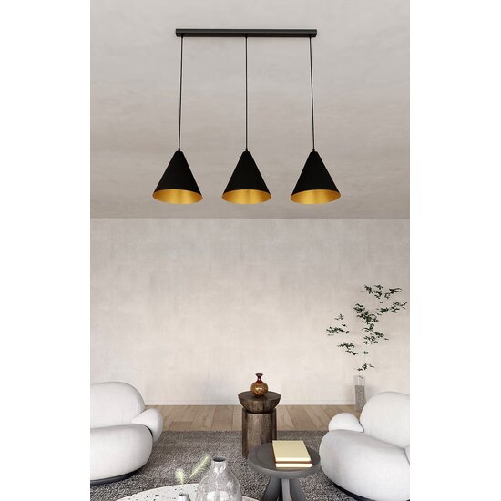 Emibig Emibig REBEL 3 NOIR/OR - Lampe suspendue moderne pour un intérieur élégant