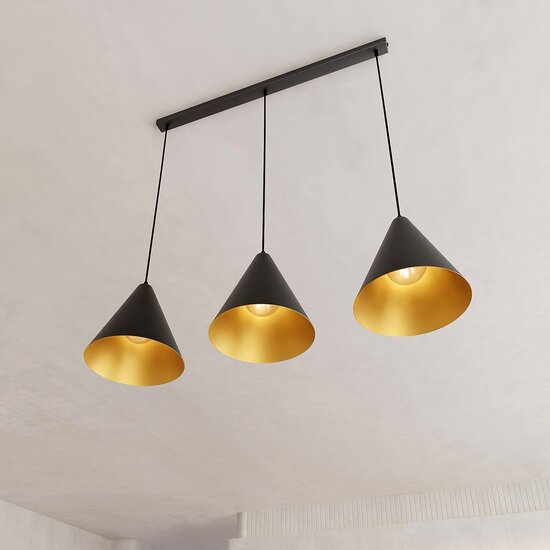 Emibig Emibig REBEL 3 BLACK/GOLD - Moderne Pendelleuchte für stilvolles Ambiente