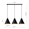 Emibig Emibig REBEL 3 BLACK/GOLD - Moderne hanglamp voor een stijlvol interieur