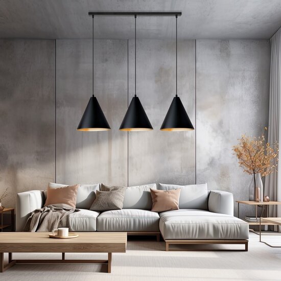 Emibig Emibig REBEL 3 BLACK/GOLD - Moderne Pendelleuchte für stilvolles Ambiente