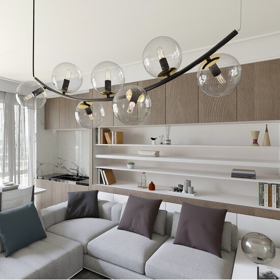 Emibig Emibig RITZ 7 BL TRANSPARENT - Retro Hanglamp voor een Stijlvolle Sfeer