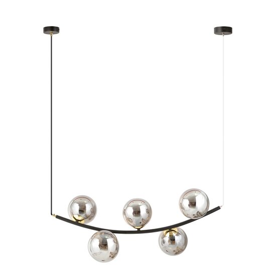 Emibig Emibig RITZ 5 BL GRAFIT Hanglamp - Retro stijl voor een sfeervolle ambiance