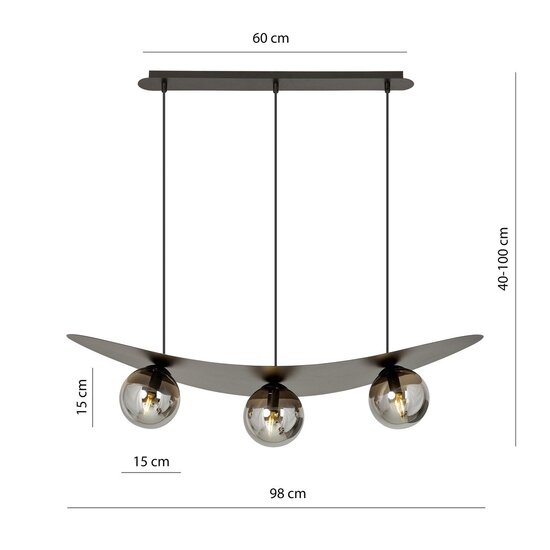 Emibig Emibig AURA 3 BL GRISE - Lampe suspendue moderne pour une ambiance élégante