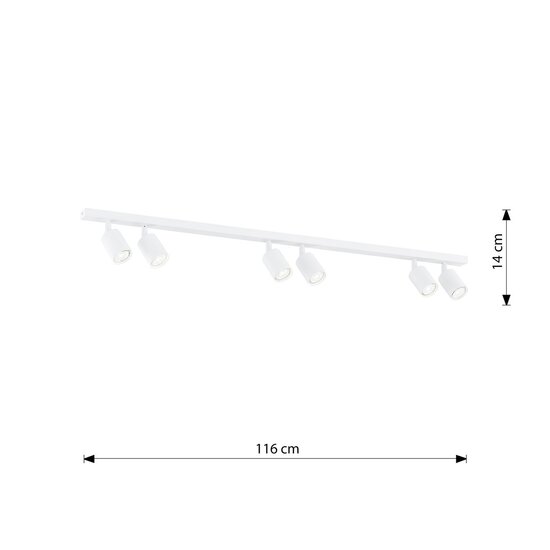 Emibig Emibig FLASH 6 WHITE - Minimalist ceiling lamp for modern interiors